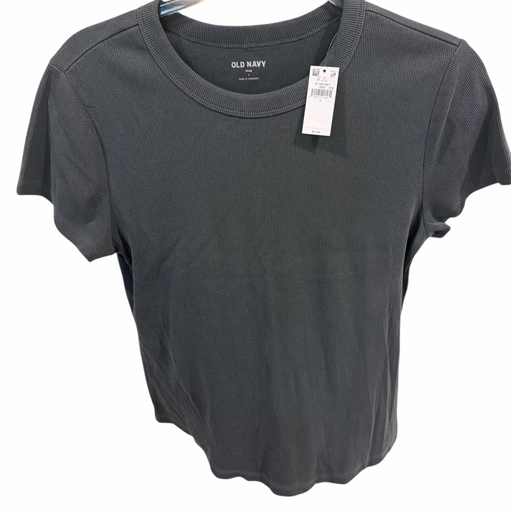 Old Navy Women's Dark Charcoal Crewneck Short Sleeve Tee